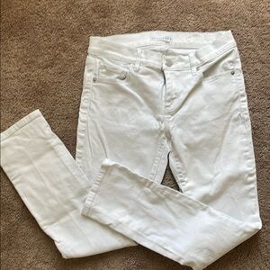 LAST CHANCE LOFT White Skinny Crop Jeans